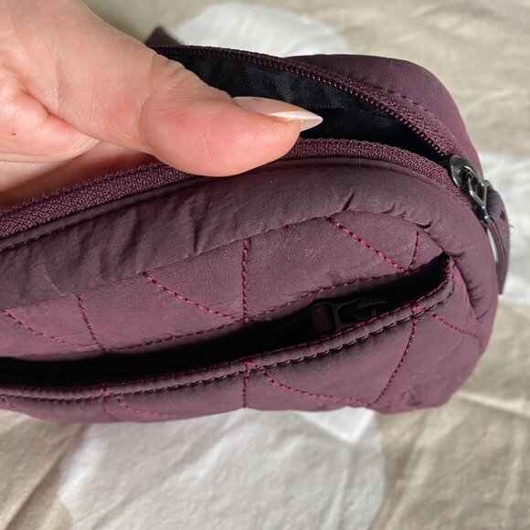 ATHLETA Burgundy Quilted Belt Crossbody Bag - Picture 9 of 9